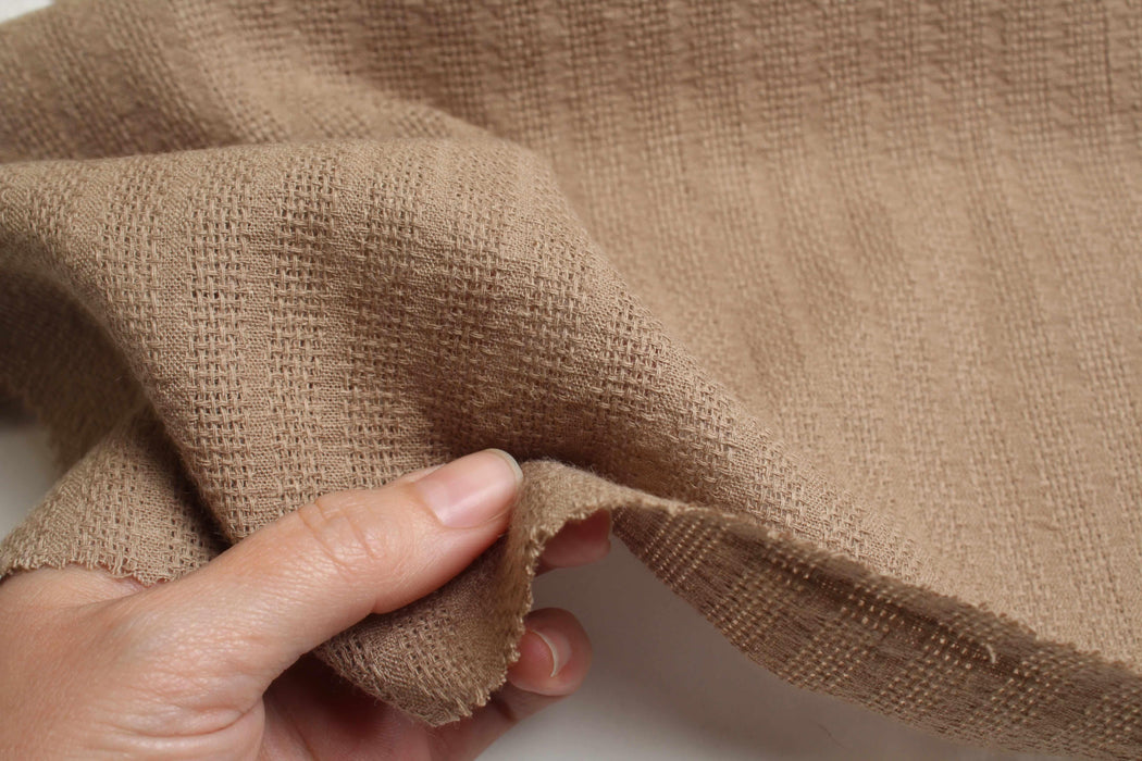 Linen Cotton Barré Etamine – Washed Texture – European Flax Blend-Fabric-FabricSight