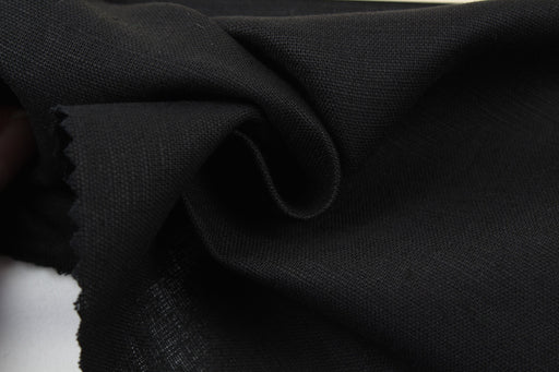 Linen Cotton Canvas - Mid-weight - Black-Fabric-FabricSight