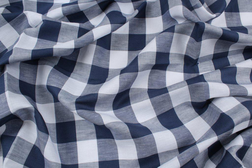 Linen Cotton Gingham - 4 colors - Navy-Fabric-FabricSight
