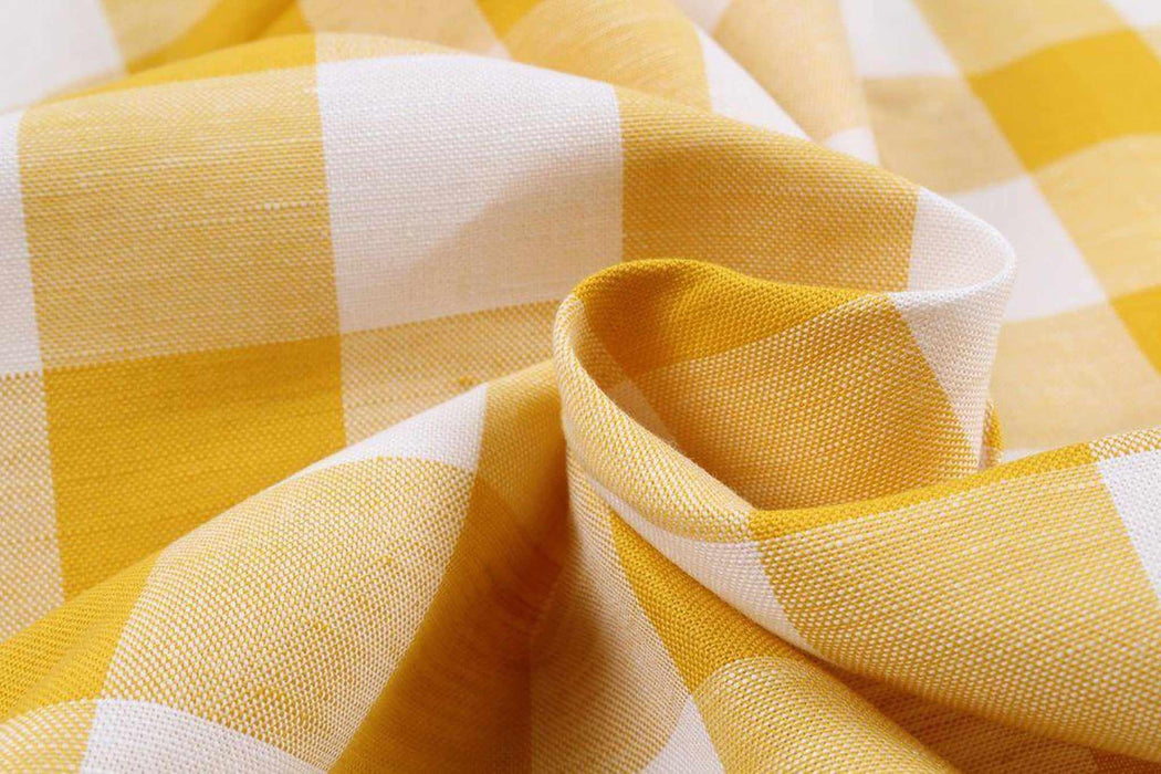 Linen Cotton Gingham - 4 colors - Navy-Fabric-FabricSight