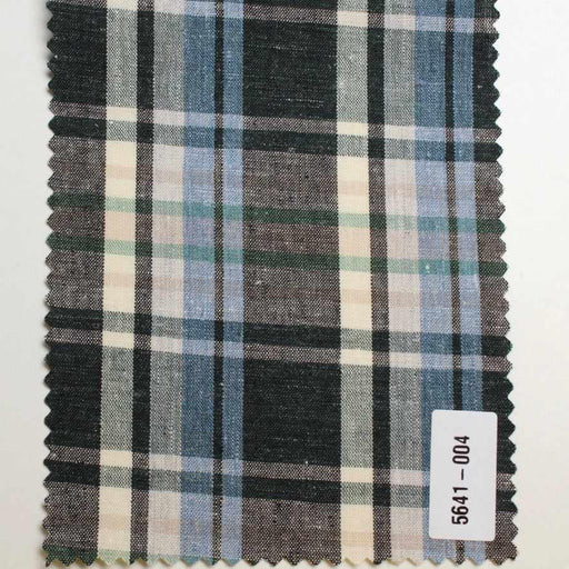 Linen Cotton Plaid Fabric – European Flax & Organic Cotton – Yarn Dyed-Fabric-FabricSight
