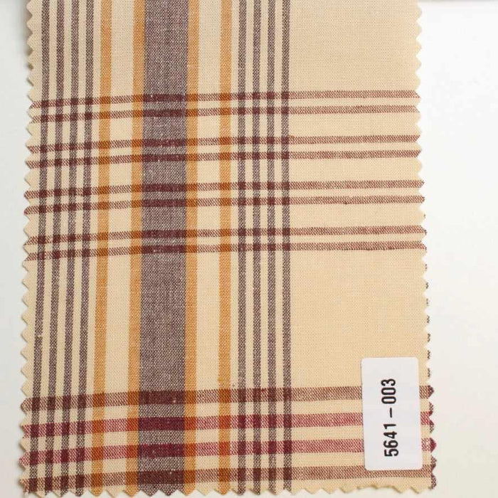 Linen Cotton Plaid Fabric – European Flax & Organic Cotton – Yarn Dyed-Fabric-FabricSight