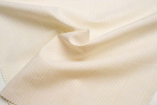 Linen Cotton Prince of Wales Check – White Base – European Flax & Organic Cotton-Fabric-FabricSight