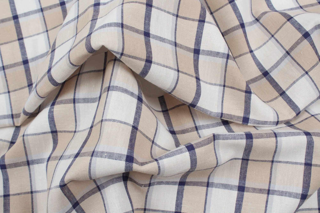 Linen Cotton Shirting - Checks - 4 designs available-Fabric-FabricSight