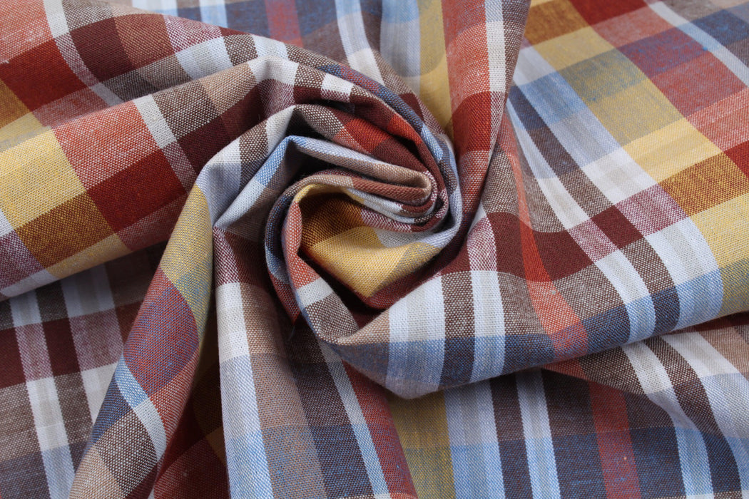 Linen Cotton Shirting - Checks - 4 designs available-Fabric-FabricSight