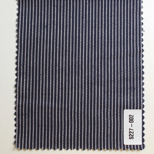 swatch-Linen Cotton Yarn-Dyed Stripe Shirting – European Flax - Denim Look-Fabric-FabricSight