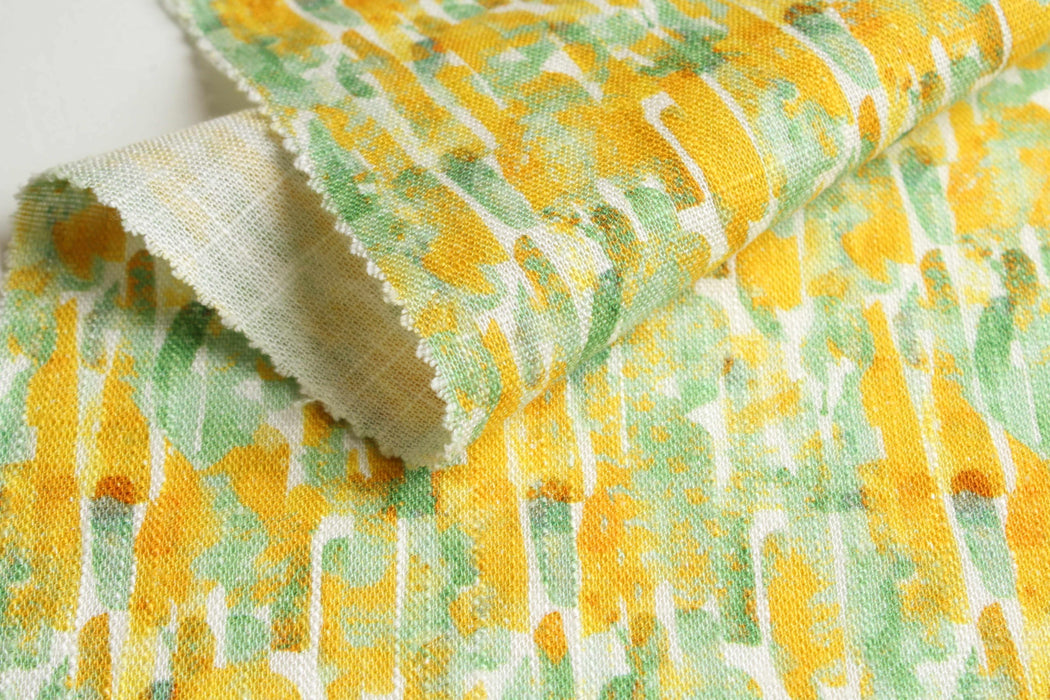 Linen Viscose Abstract Print Fabric – Soft & Fluid – 100 g/m²-Fabric-FabricSight