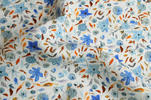 Linen Viscose Floral Print Fabric – Soft & Fluid – 100 g/m²-Fabric-FabricSight