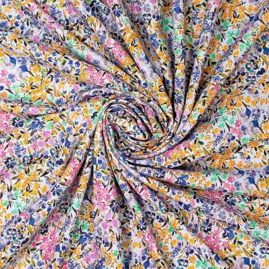 Linen Viscose Floral Print Fabric – Soft & Fluid – 195 g/m²-Fabric-FabricSight