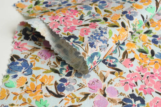 Linen Viscose Floral Print Fabric – Soft & Fluid – 195 g/m²-Fabric-FabricSight