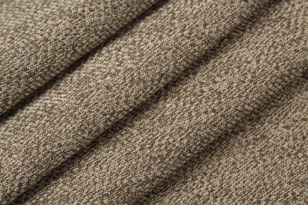 Linen and Ecovero Viscose Twill for Bottoms and Jackets - Melange Brown-Fabric-FabricSight