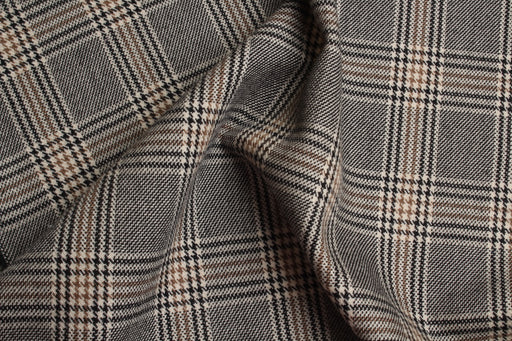 Luxury 100% Wool Prince of Wales Check – Italian Designer Stock-Fabric-FabricSight