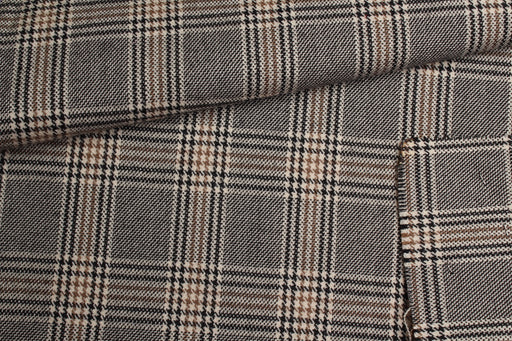 Luxury 100% Wool Prince of Wales Check – Italian Designer Stock-Fabric-FabricSight