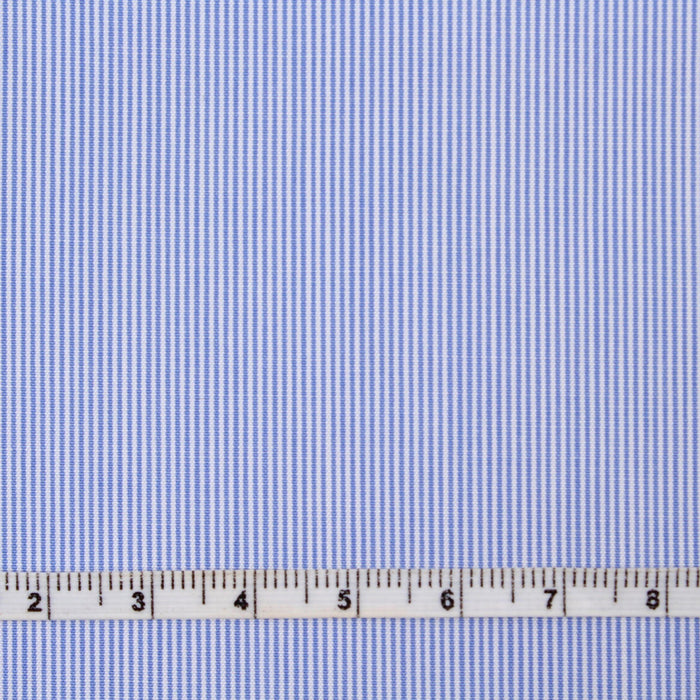 Luxury 100/2 BCI Cotton Pinstripes Poplin - 10 designs available - classic blue-Fabric-FabricSight