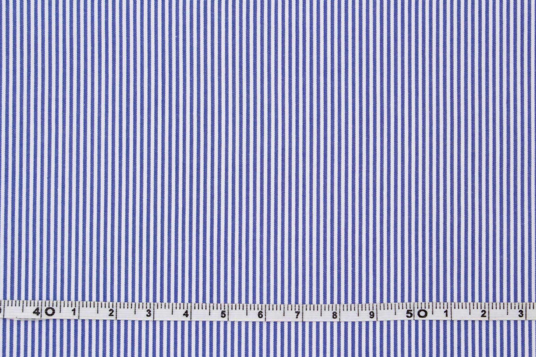 Luxury 100/2 BCI Cotton Pinstripes Poplin - 10 designs available - classic blue-Fabric-FabricSight