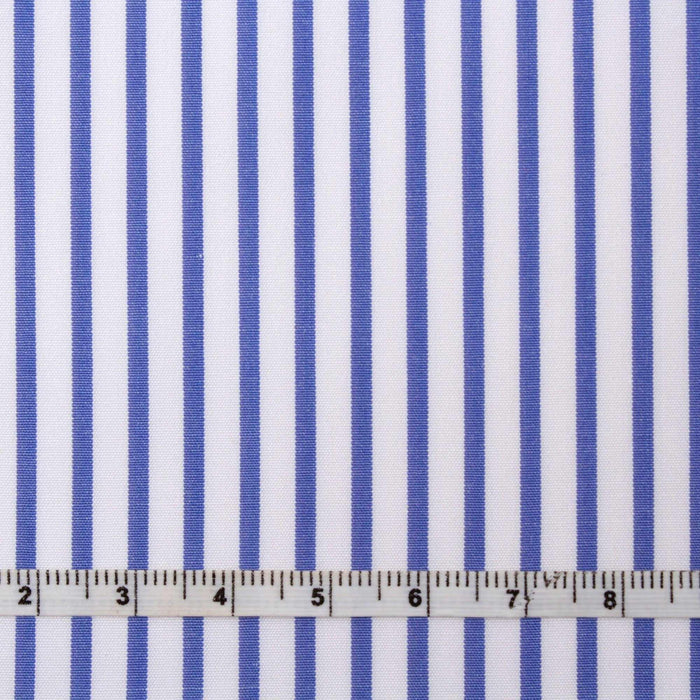 Luxury 100/2 BCI Cotton Pinstripes Poplin - 10 designs available - classic blue-Fabric-FabricSight