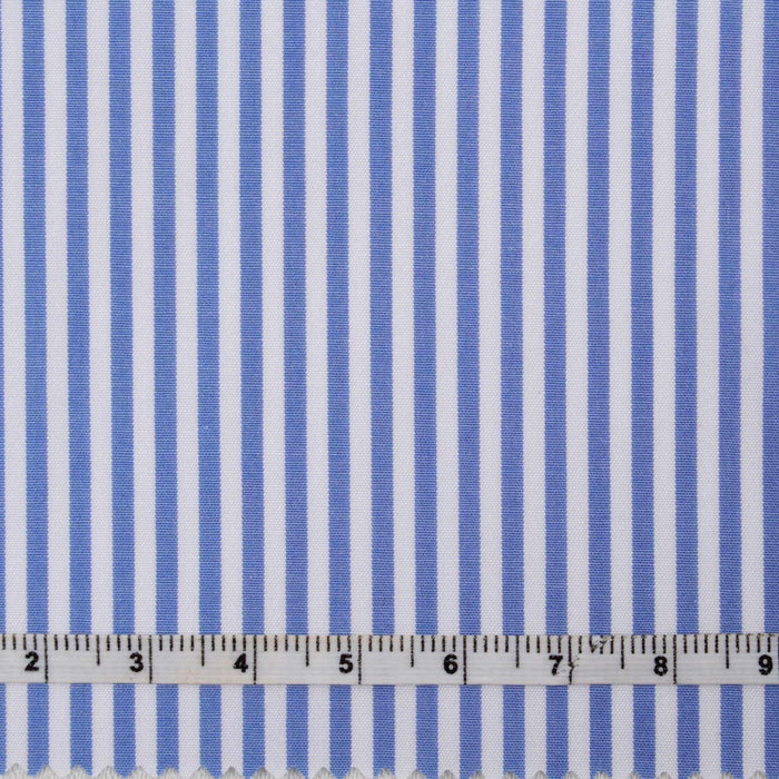 Luxury 100/2 BCI Cotton Pinstripes Poplin - 10 designs available - classic blue-Fabric-FabricSight
