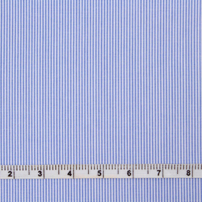 Luxury 100/2 BCI Cotton Pinstripes Poplin - 10 designs available - classic blue-Fabric-FabricSight