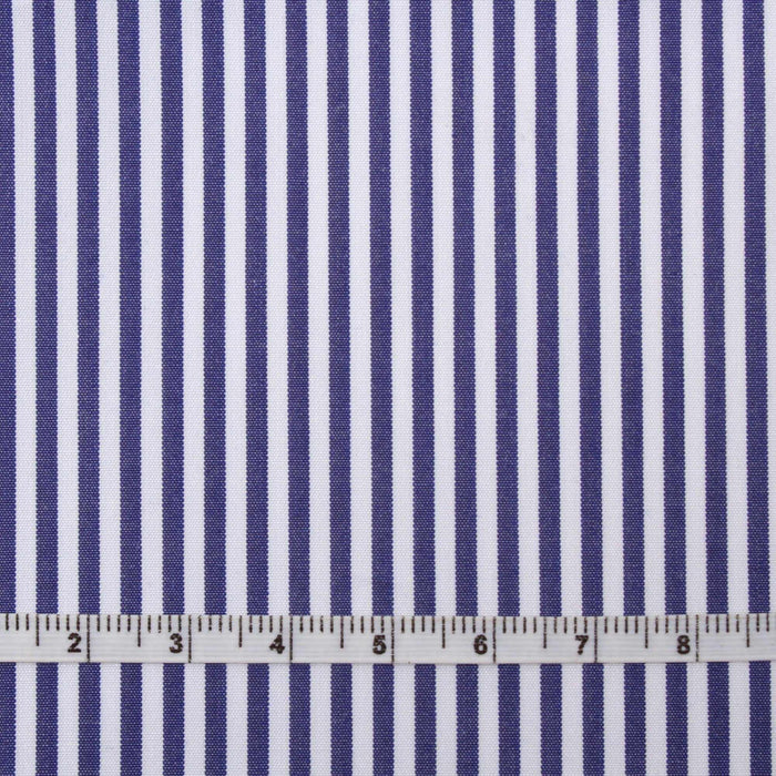 Luxury 100/2 BCI Cotton Pinstripes Poplin - 10 designs available - classic blue-Fabric-FabricSight