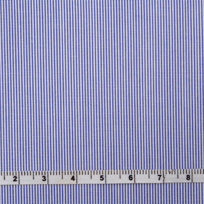 Luxury 100/2 BCI Cotton Pinstripes Poplin - 10 designs available - classic blue-Fabric-FabricSight