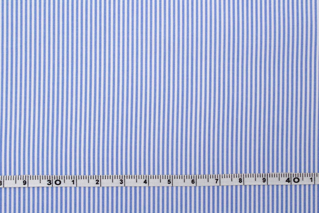 Luxury 100/2 BCI Cotton Pinstripes Poplin - 10 designs available - classic blue-Fabric-FabricSight