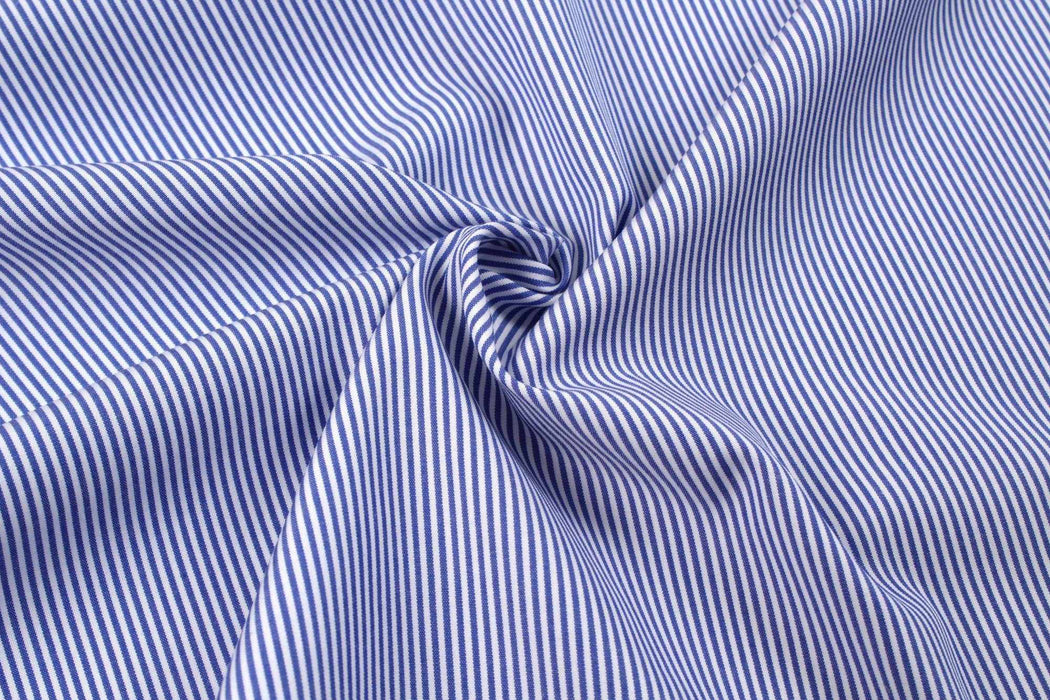 Luxury 100/2 BCI Cotton Pinstripes Poplin - 10 designs available - classic blue-Fabric-FabricSight