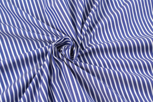 Luxury 100/2 BCI Cotton Pinstripes Poplin - 10 designs available - classic blue-Fabric-FabricSight