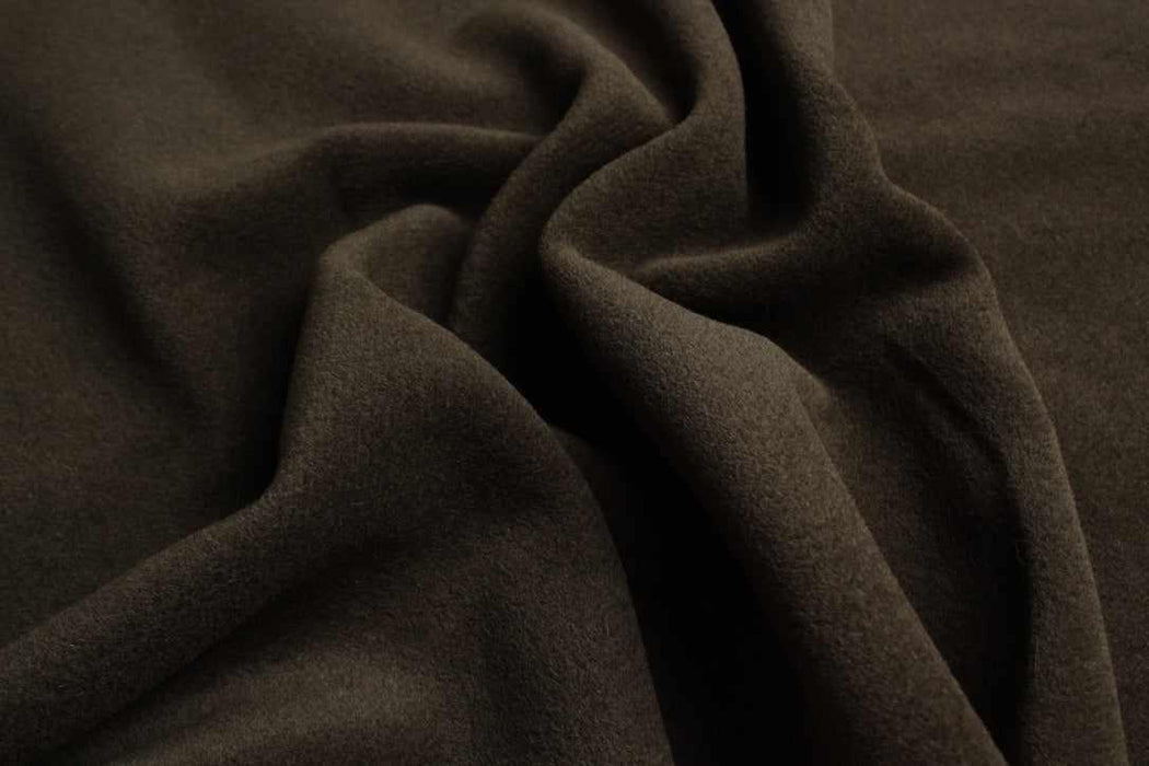 Luxury Alpaca & Virgin Wool Coating – Khaki Green – Designer Deadstock-Fabric-FabricSight