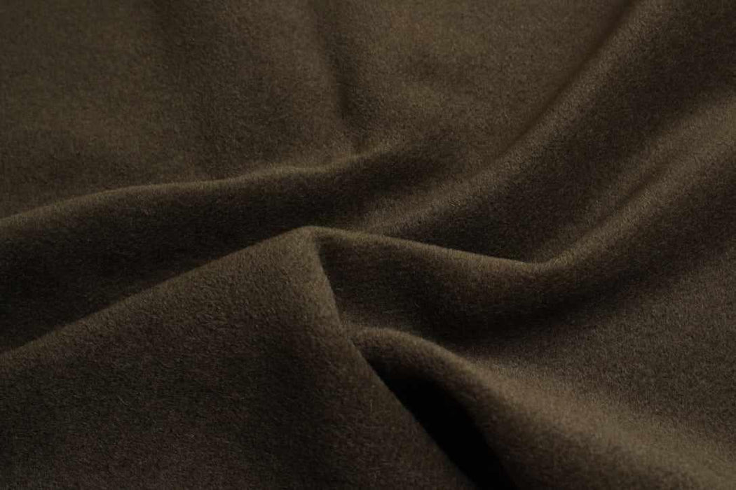 Luxury Alpaca & Virgin Wool Coating – Khaki Green – Designer Deadstock-Fabric-FabricSight