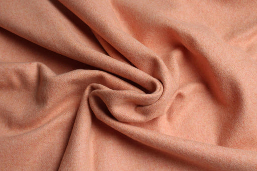 Luxury Brushed Wool Blend for Outwear - Coral Orange-Fabric-FabricSight