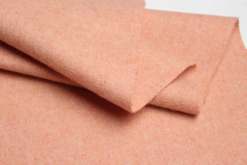 Luxury Brushed Wool Blend for Outwear - Coral Orange-Fabric-FabricSight