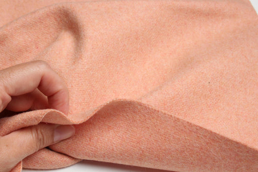Luxury Brushed Wool Blend for Outwear - Coral Orange-Fabric-FabricSight