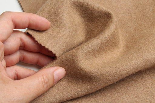 Luxury Camel Hair & Virgin Wool Brushed Knit – Camel & Black-Fabric-FabricSight