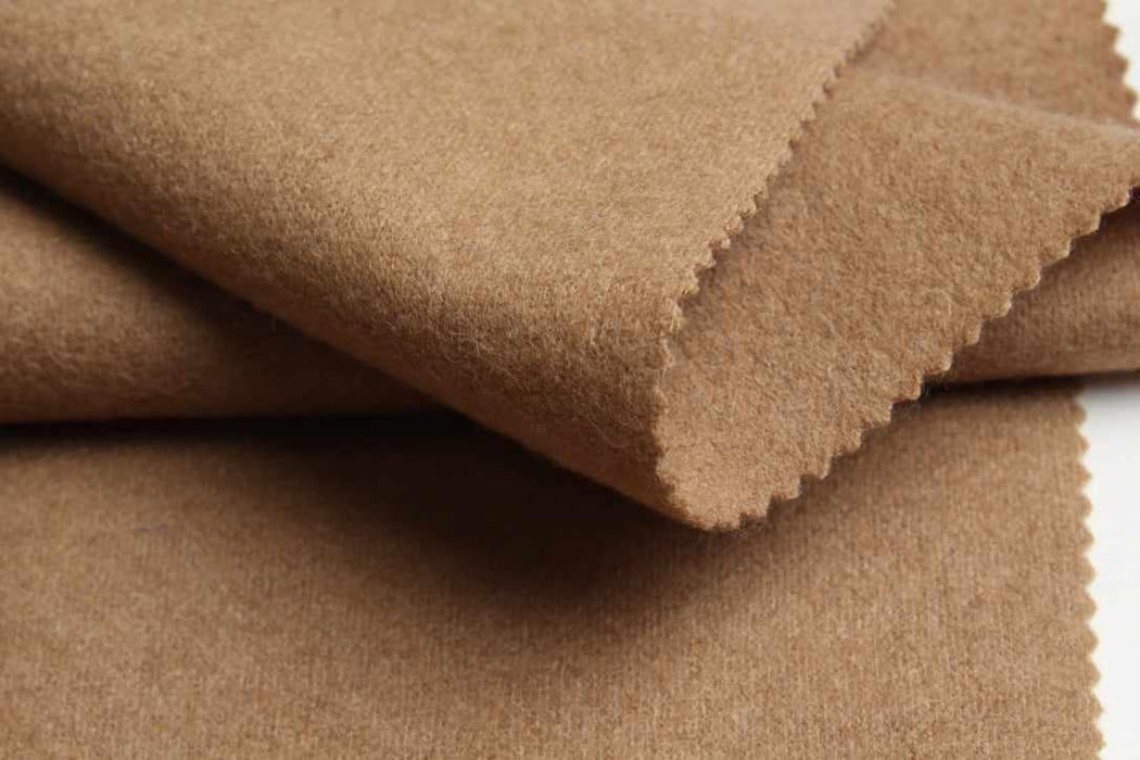 Luxury Camel Hair & Virgin Wool Brushed Knit – Camel & Black-Fabric-FabricSight