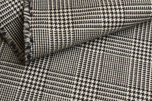 Luxury Double-Face Prince of Wales Wool – Structured Pure Wool – Designer Stock-Fabric-FabricSight