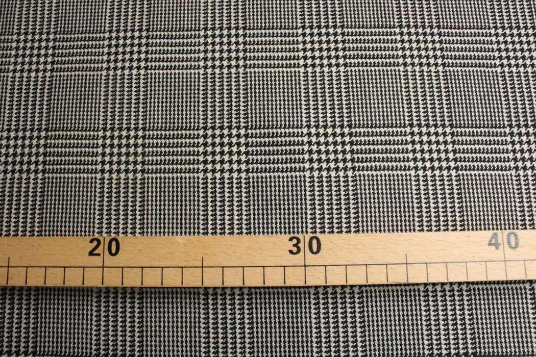 swatch-Luxury Double-Face Prince of Wales Wool – Structured Pure Wool – Designer Stock-Fabric-FabricSight
