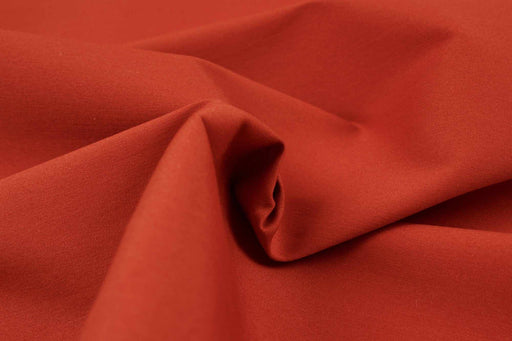 Luxury Poplin for Shirting - Organic Cotton Stretch - Tile Orange (Remnant)-Remnant-FabricSight