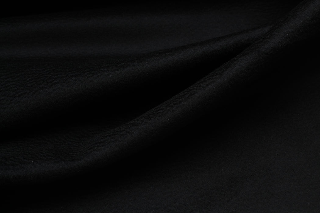 Luxury Rare Virgin Wool Felt for Coats - Black-Fabric-FabricSight