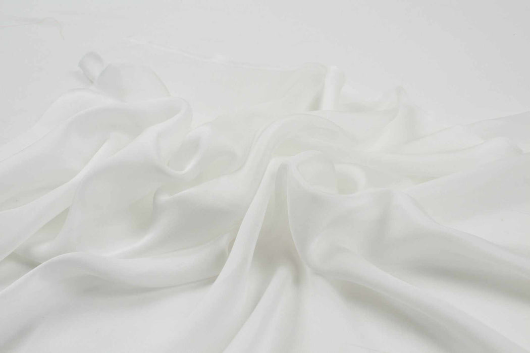 Luxury Silk Charmeuse - White-Fabric-FabricSight