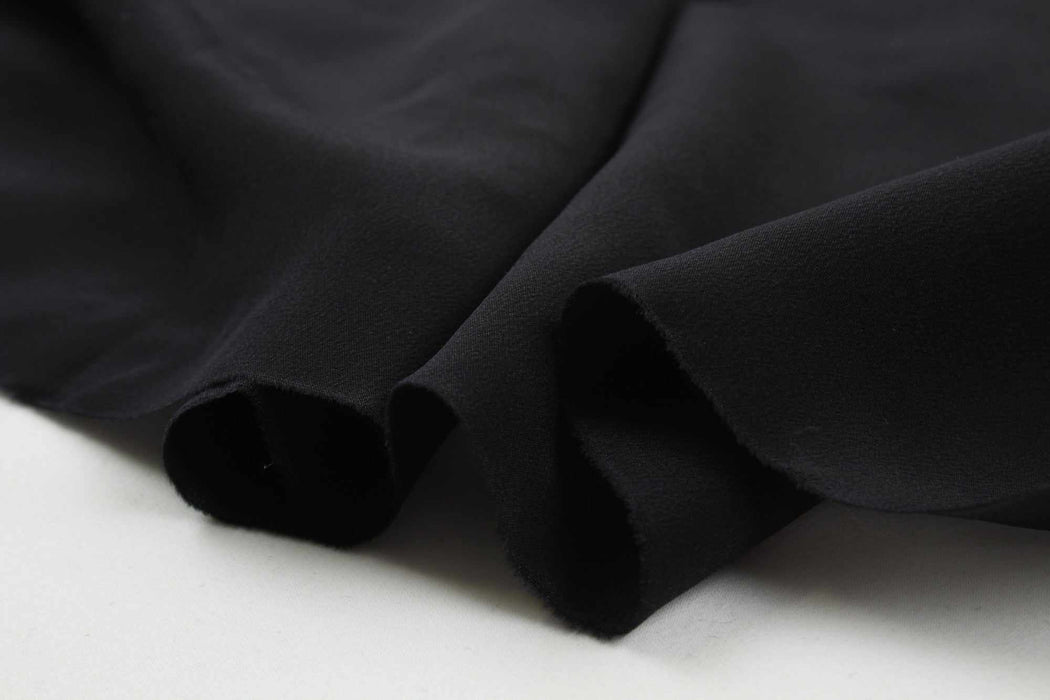Luxury Silk Georgette - Black-Fabric-FabricSight