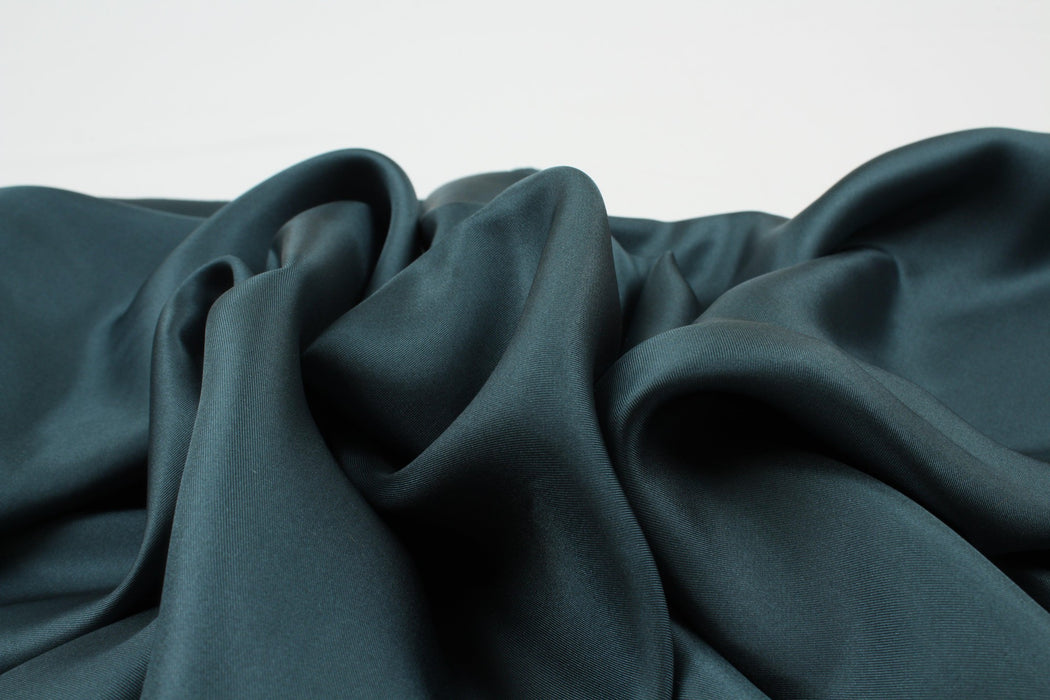 Luxury Silk Twill - Light-Weight - Green Blue Color-Fabric-FabricSight