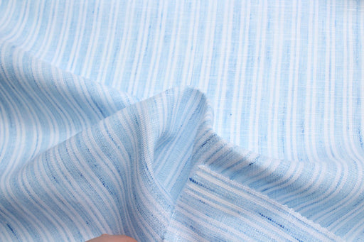 Luxury Yarn Dyed Melange Linen Stripes-Fabric-FabricSight