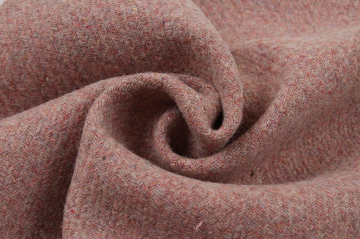 Melange Pink Recycled Wool for Outwear-Fabric-FabricSight