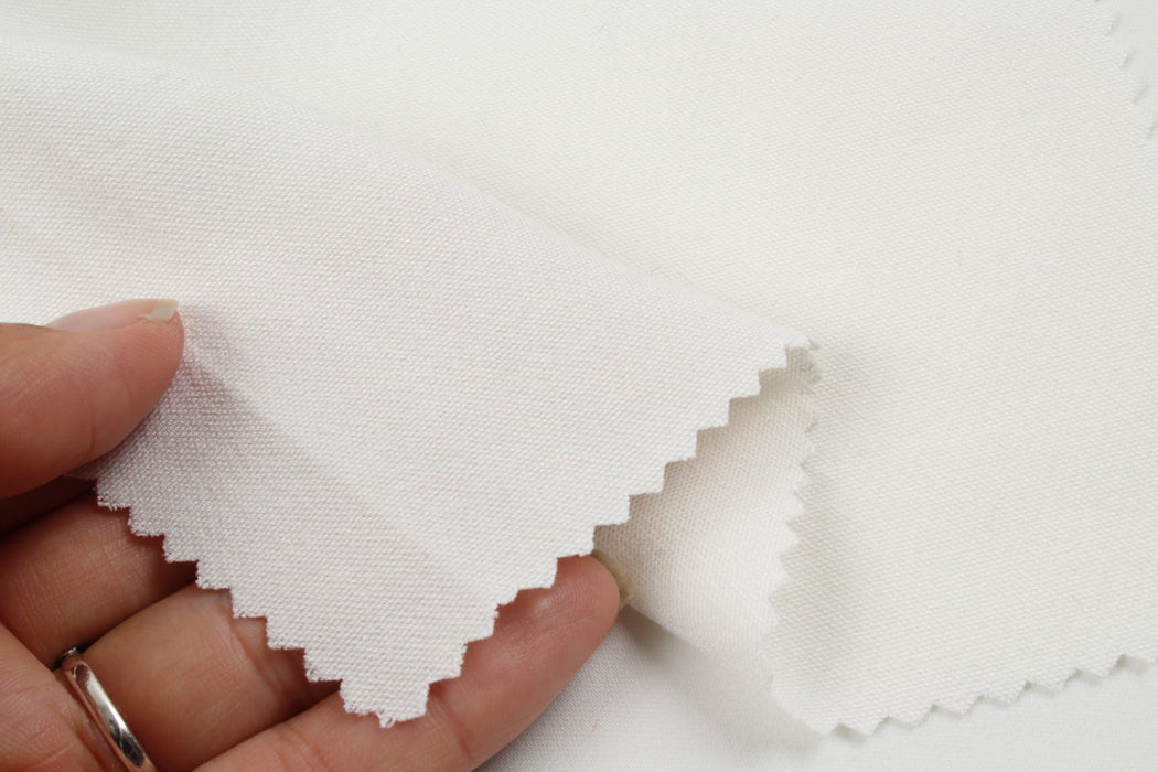 Mid-Weight Crêpe Effect Fabric - Viscose Blend - White-Fabric-FabricSight