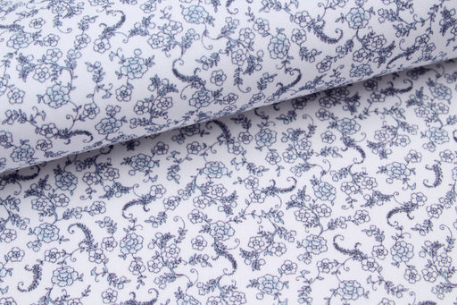 NE 100/2 Cotton Poplin for Luxury Shirting - Oriental Floral Print-Fabric-FabricSight