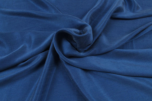 OFFER: Cupro Viscose Twill, Vegan Certified - Deep Blue - 5 meters available-Remnant-FabricSight