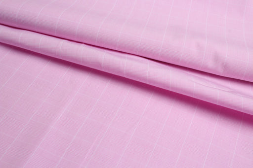 OFFER - Roll of 30 meters - Organic Cotton Prince of Wales Shirting - Pink-Fabric Offer-FabricSight