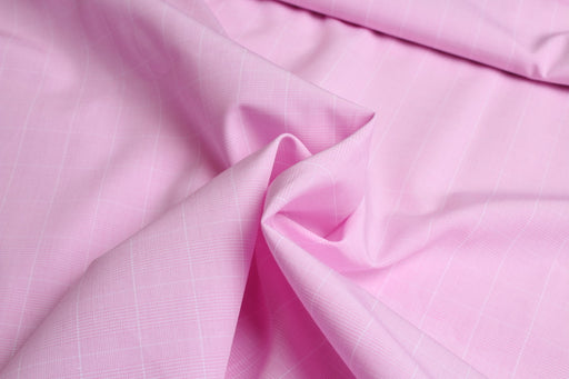 OFFER - Roll of 30 meters - Organic Cotton Prince of Wales Shirting - Pink-Fabric Offer-FabricSight