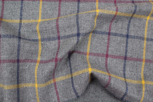 Organic Cotton Brushed Flannel for Shirts - Checks (1 Mt Remnant)-Remnant-FabricSight