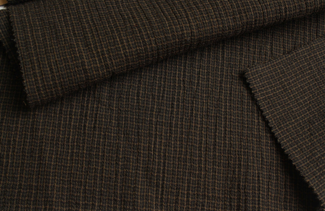 Organic Cotton Double Gauze – Woven Small Checks-Fabric-FabricSight
